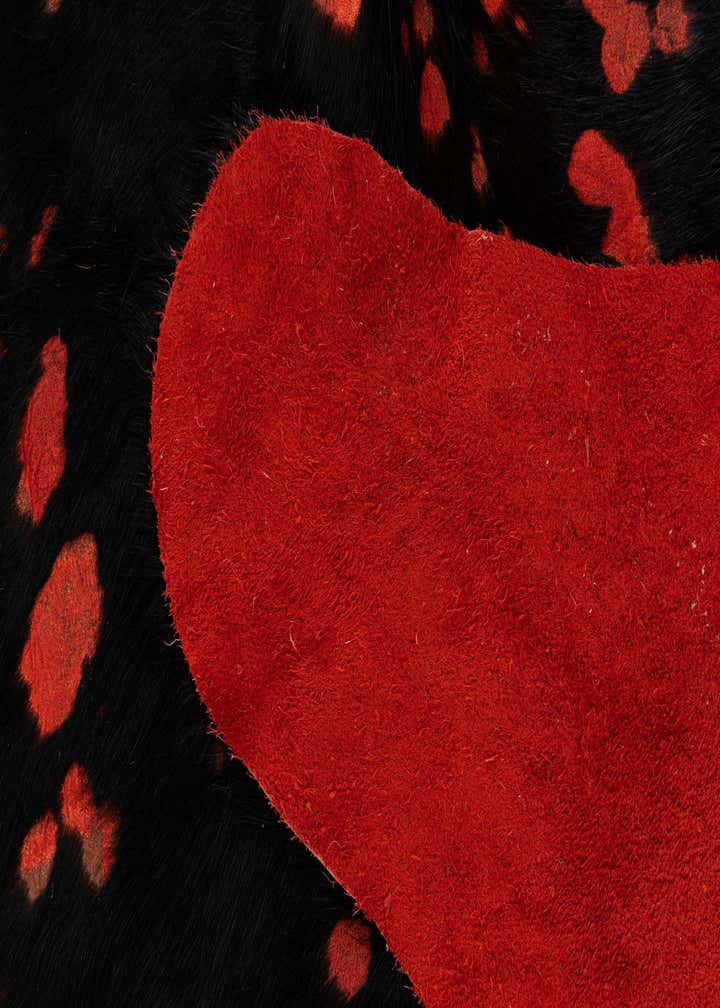 6' 2 x 7' 9 Cowhide Leather Rug