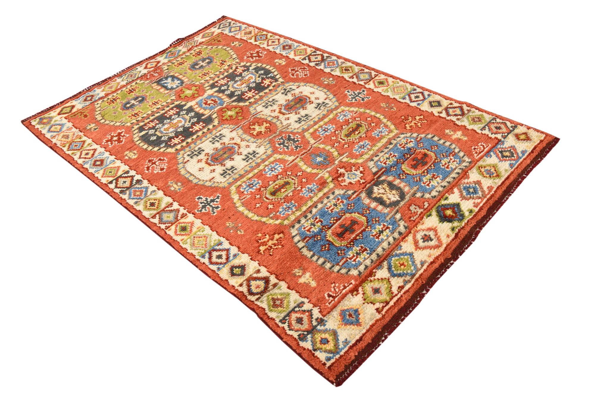 4' x 6' 3 Hand Knotted Darya Wool Rug