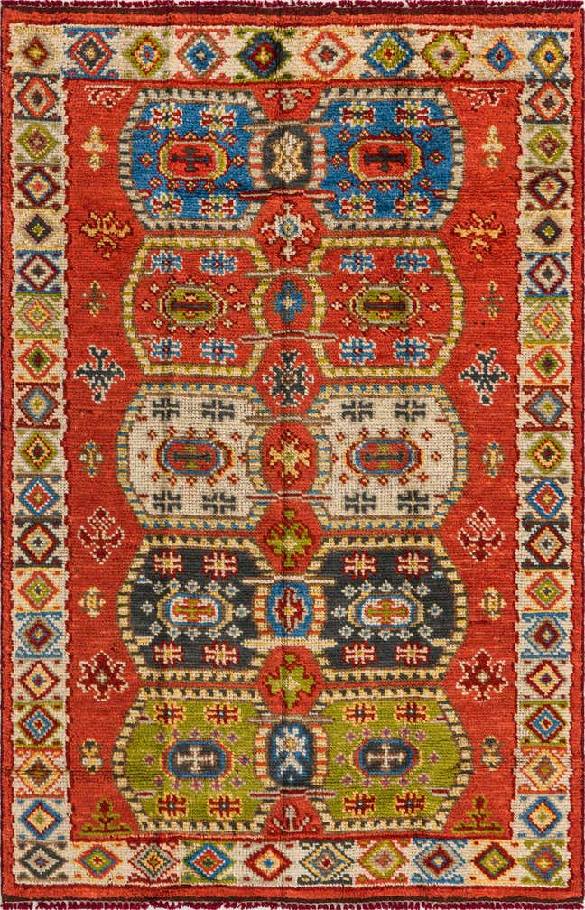 4' x 6' 3 Hand Knotted Darya Wool Rug