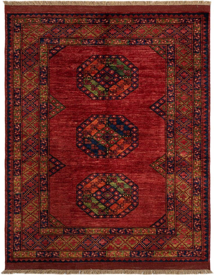 Detail image of 4' 2 x 6' Ersari Afghan Wool Rug