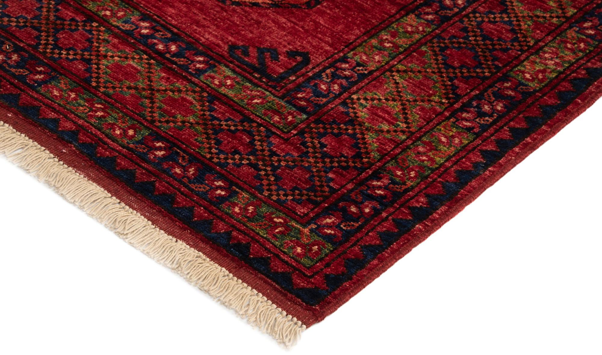 5' 1 x 6' 9 Ersari Afghan Wool Rug