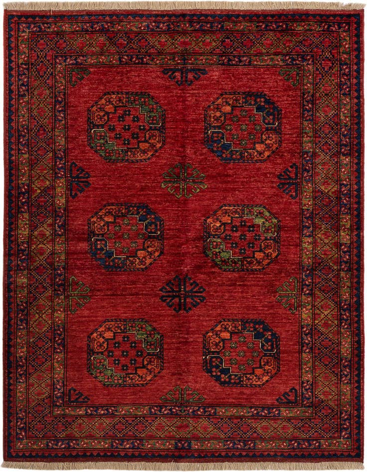 Detail image of 5' 1 x 6' 9 Ersari Afghan Wool Rug