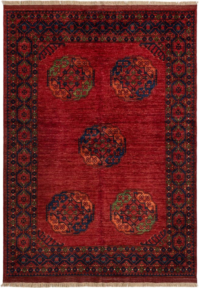 Detail image of 5' x 7' Ersari Afghan Wool Rug