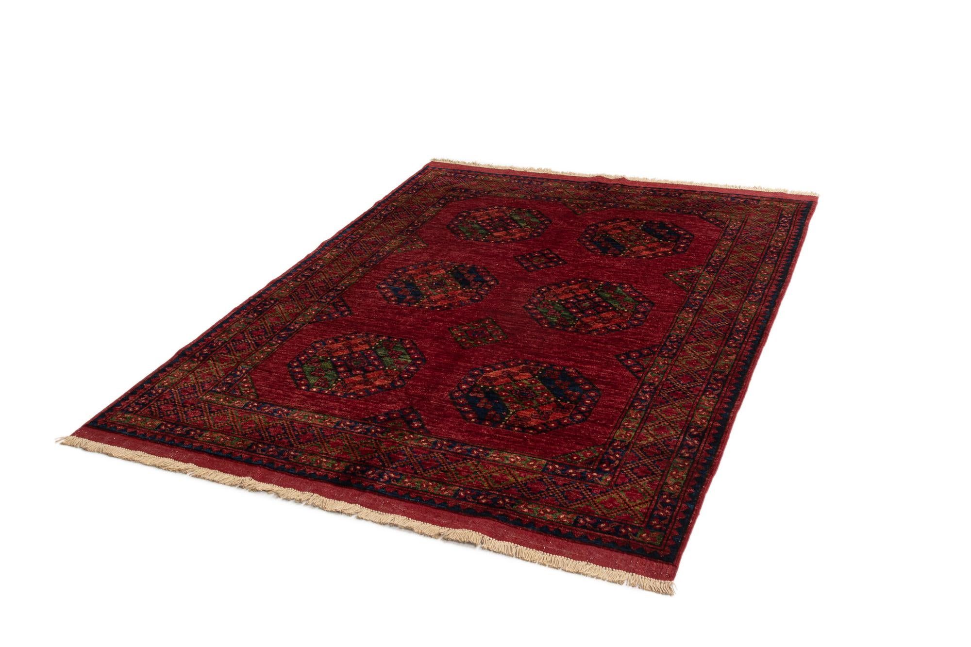 5' 1 x 6' 7 Ersari Afghan Wool Rug