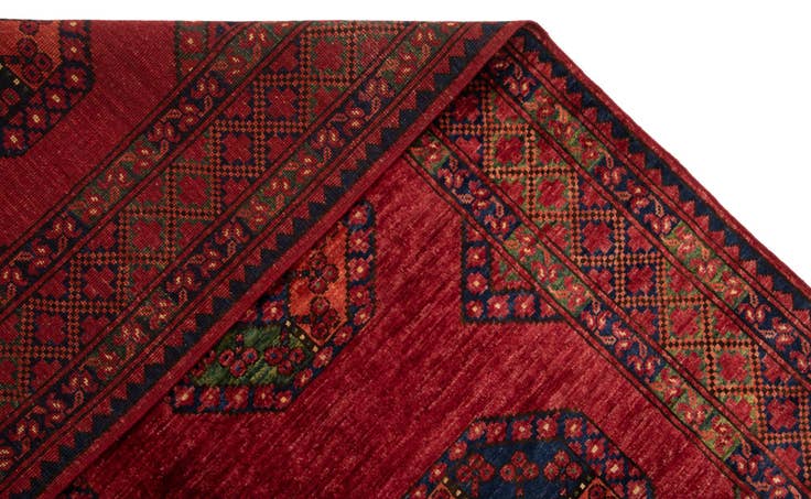 Detailfoto van 155cm x 200cm Ersari Afghan Wol Vloerkleed