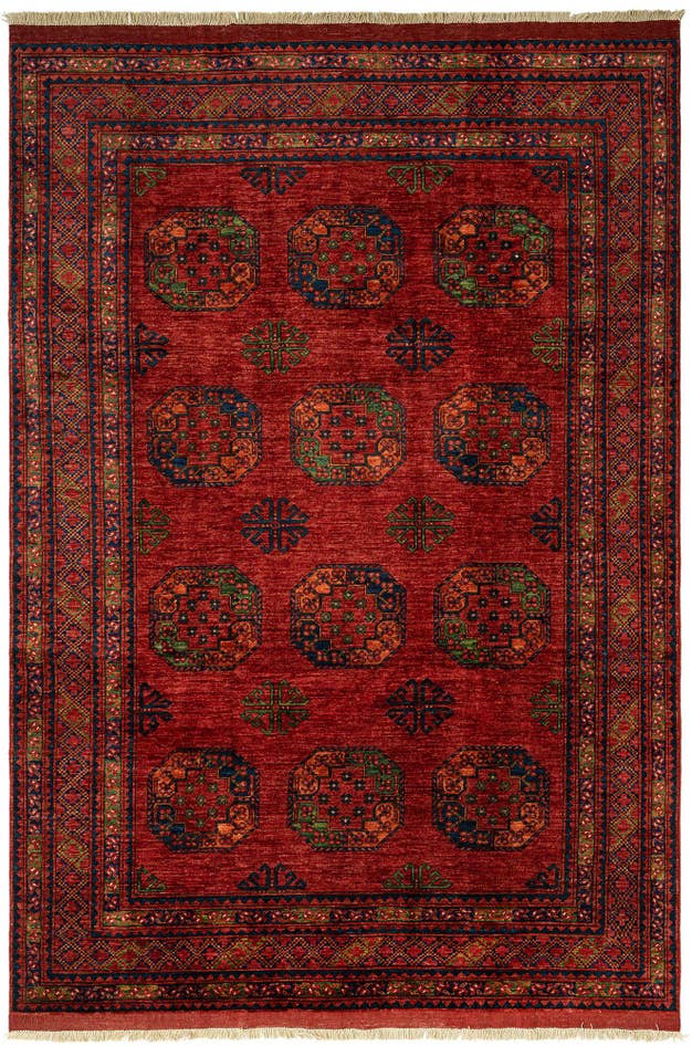 Detail image of 6' 9 x 9' 9 Ersari Afghan Wool Rug