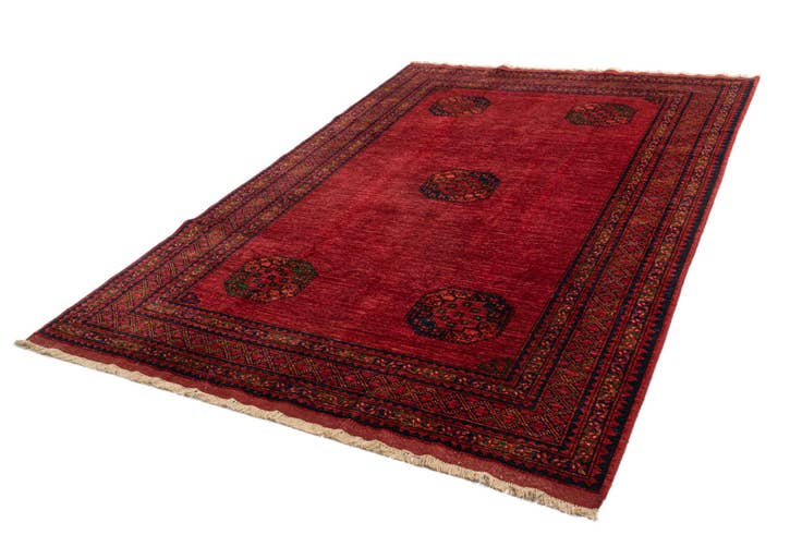 Detail image of 6' 8 x 9' 9 Ersari Afghan Wool Rug