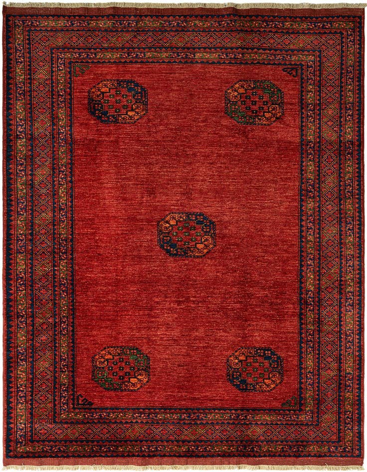 Detail image of 6' 8 x 9' 9 Ersari Afghan Wool Rug