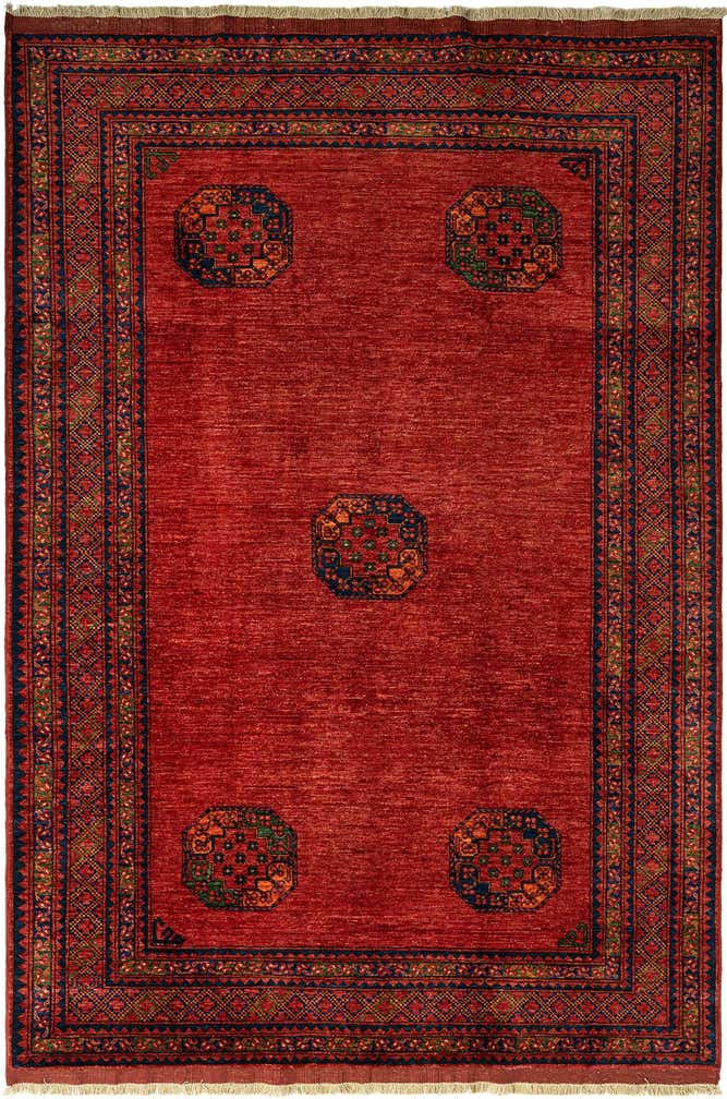 6' 8 x 9' 9 Ersari Afghan Wool Rug