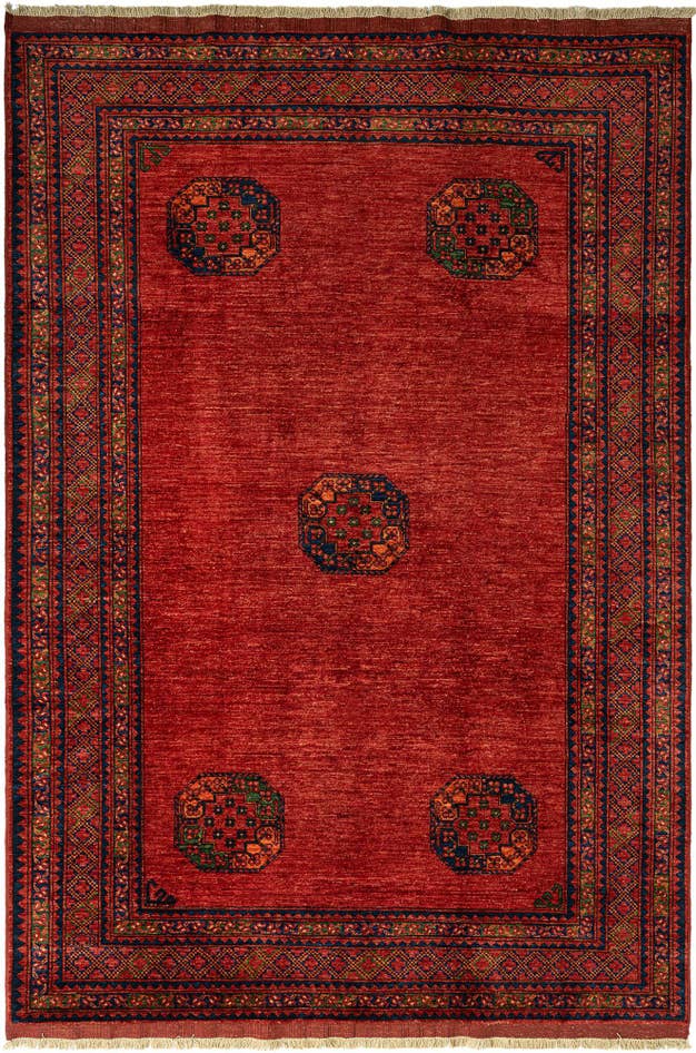 Detail image of 6' 8 x 9' 9 Ersari Afghan Wool Rug