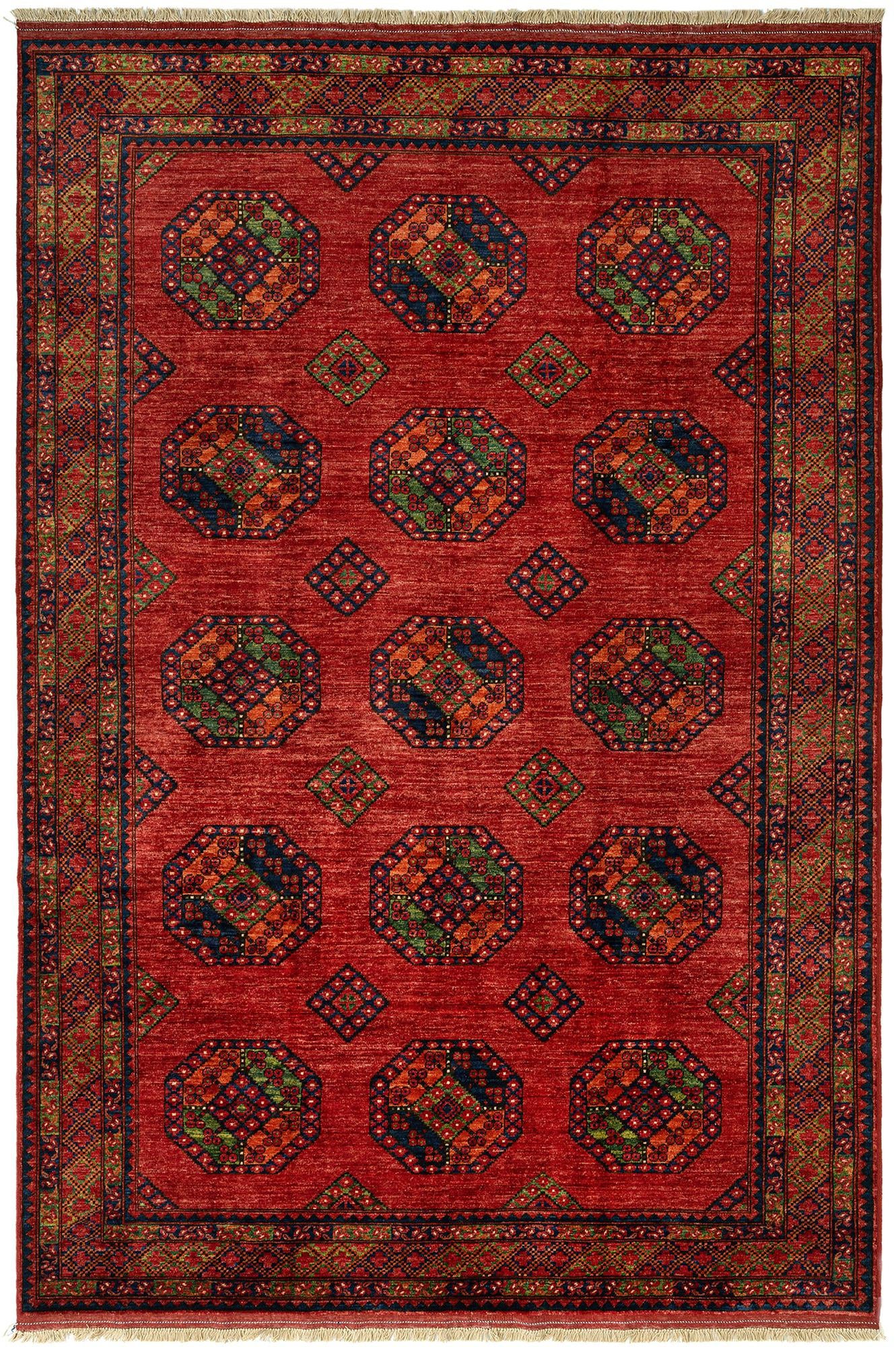 6' 9 x 10' Ersari Afghan Wool Rug