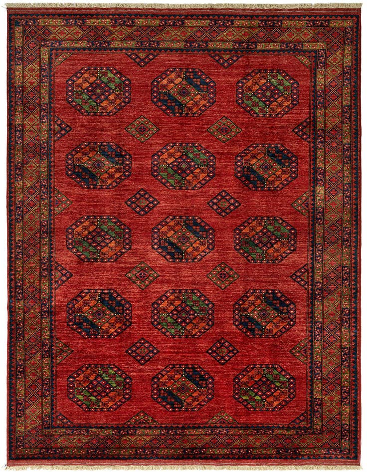 Detail image of 6' 9 x 10' Ersari Afghan Wool Rug