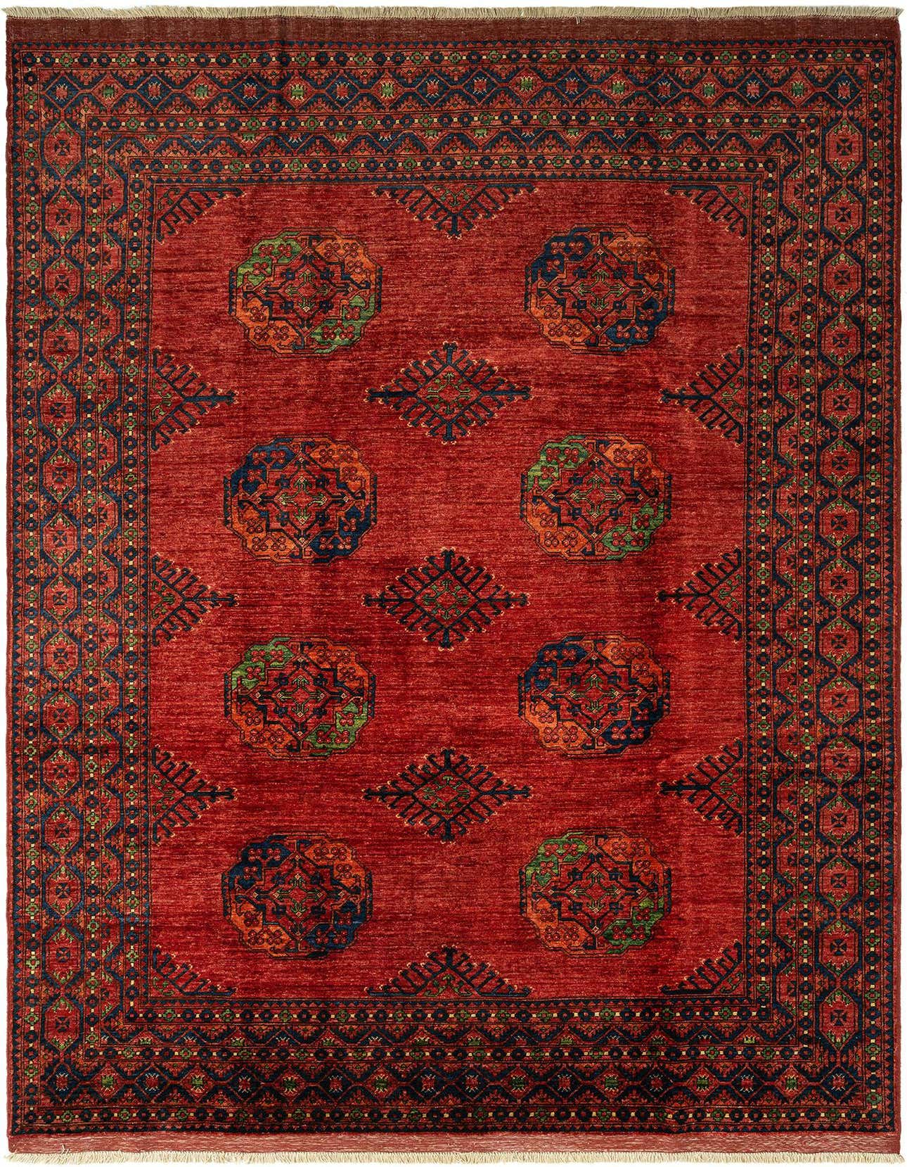 7' 2 x 10' 8 Ersari Afghan Wool Rug