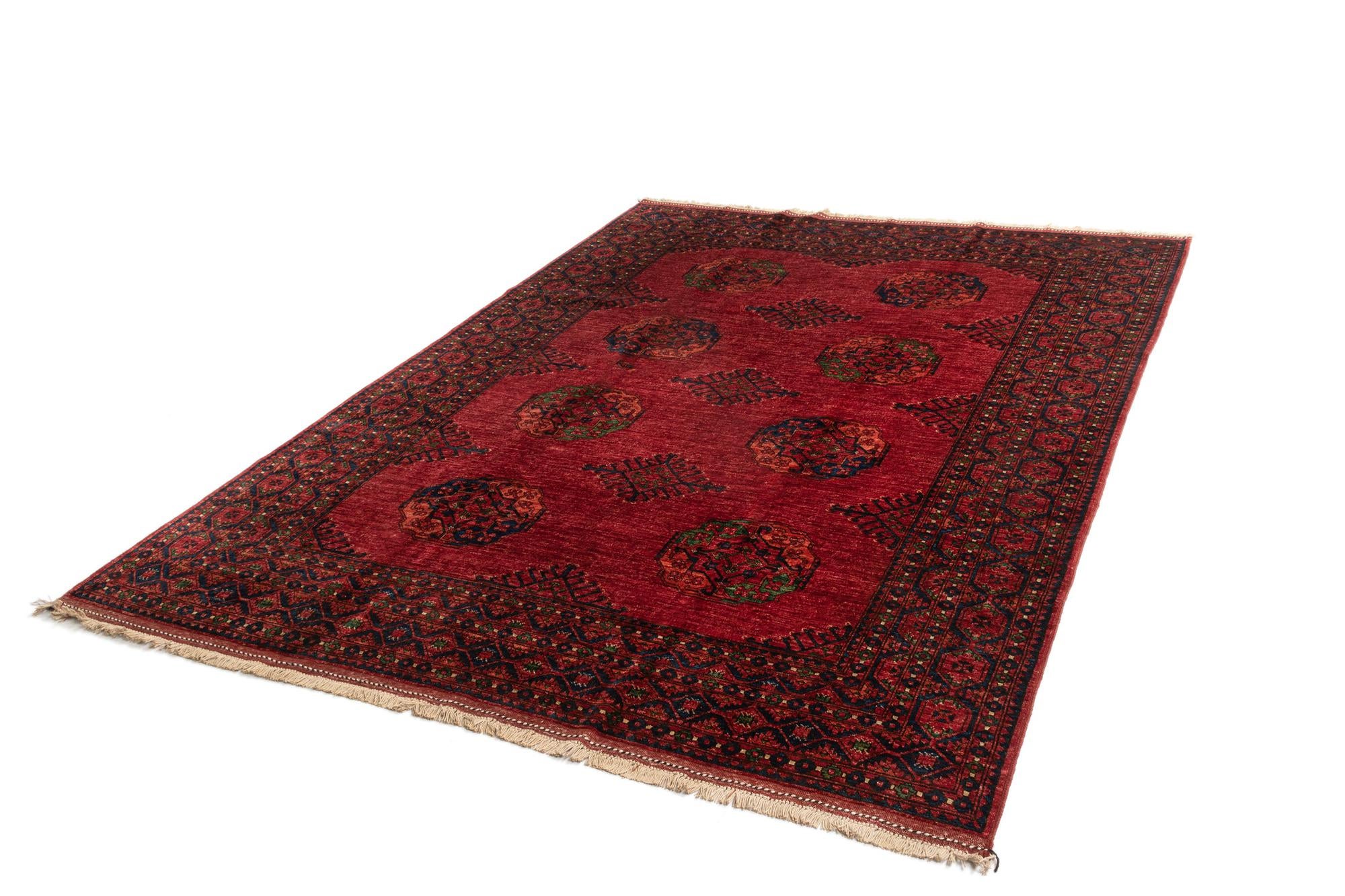 6' 11 x 9' 5 Ersari Afghan Wool Rug