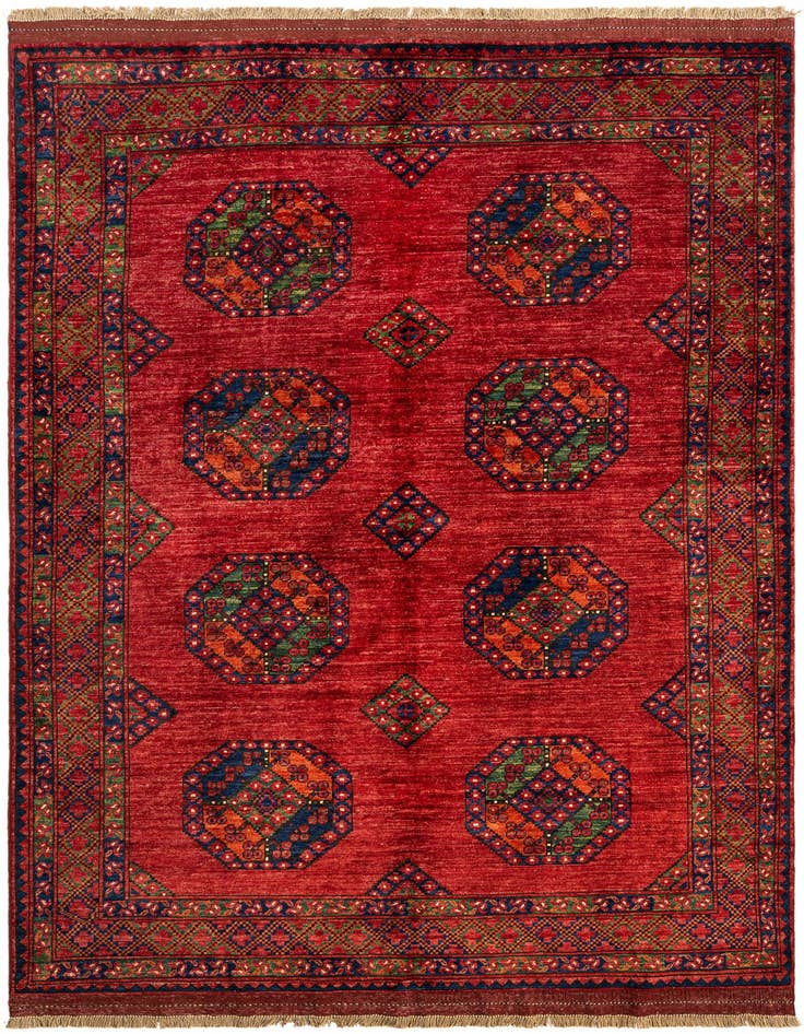 Detail image of 5' 10 x 8' Ersari Afghan Wool Rug