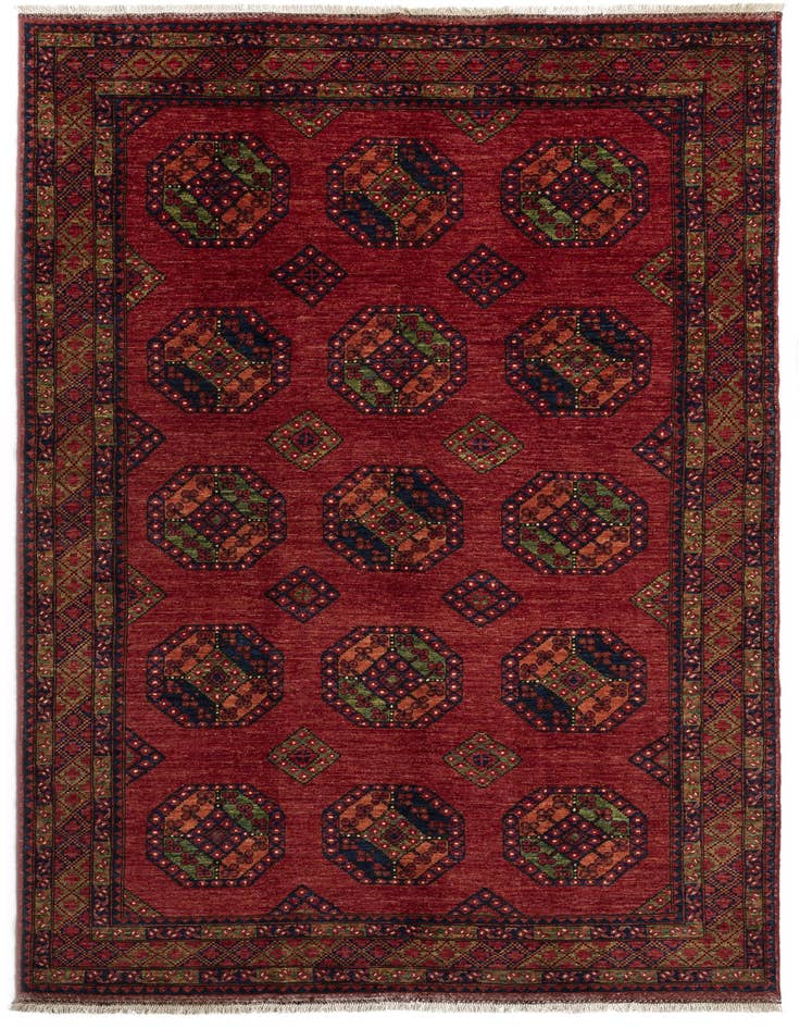 Detail image of 6' 8 x 10' 8 Ersari Afghan Wool Rug