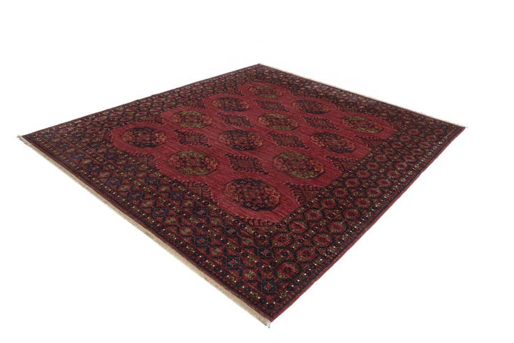 Detail image of 8' 8 x 9' 9 Ersari Afghan Wool Rug