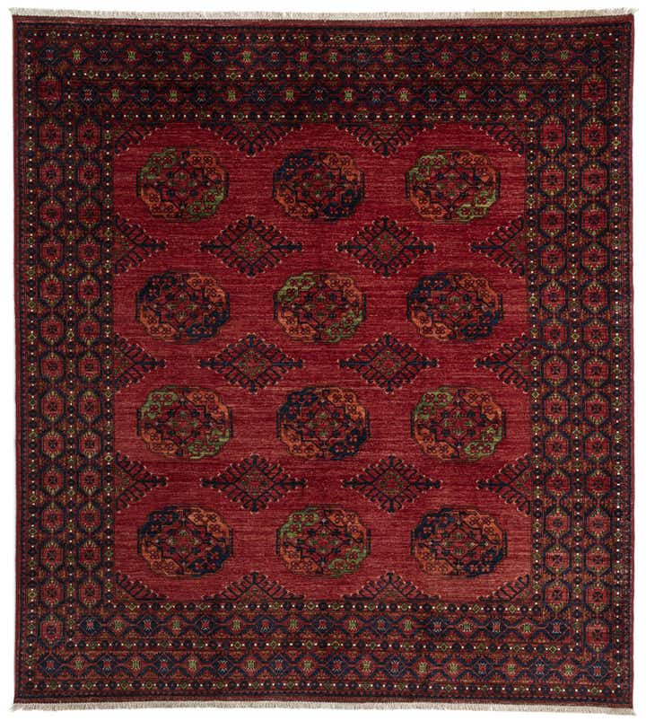 8' 8 x 9' 9 Ersari Afghan Wool Rug