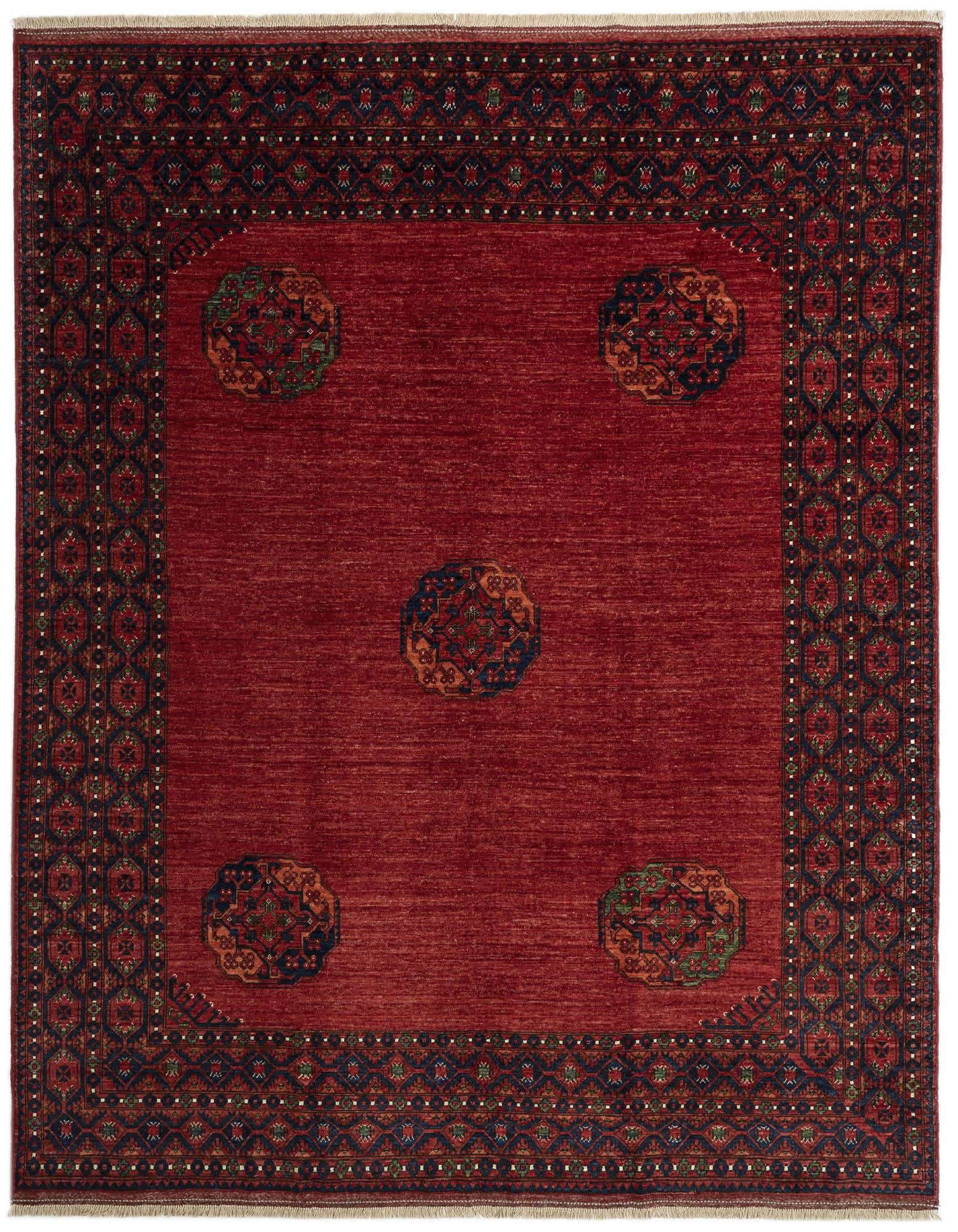 8' 7 x 9' 9 Ersari Afghan Wool Rug