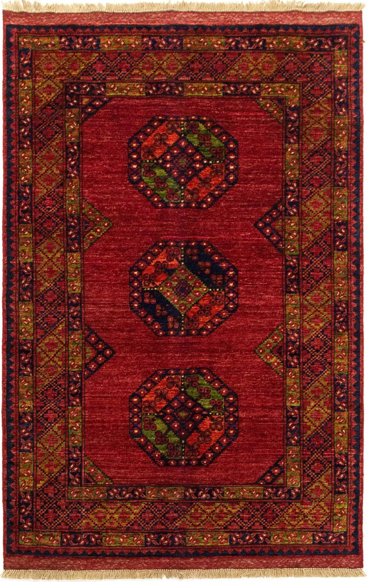 6' 10 x 9' 11 Ersari Afghan Wool Rug