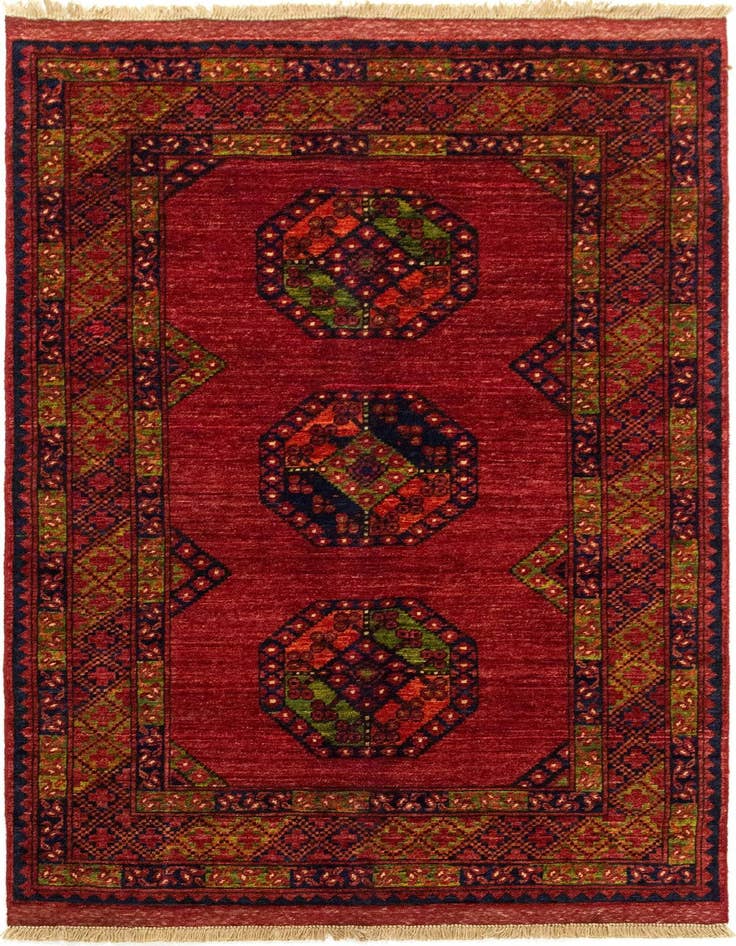 Detail image of 6' 10 x 9' 11 Ersari Afghan Wool Rug