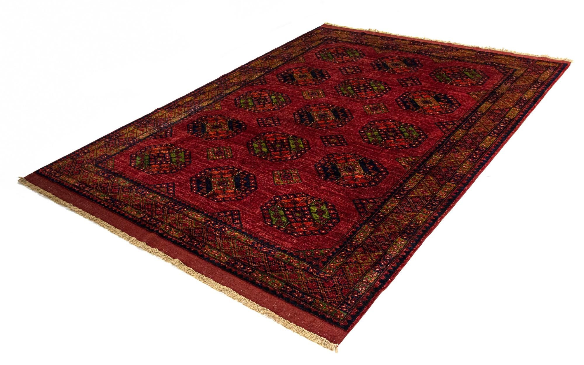 6' 8 x 9' 10 Ersari Afghan Wool Rug
