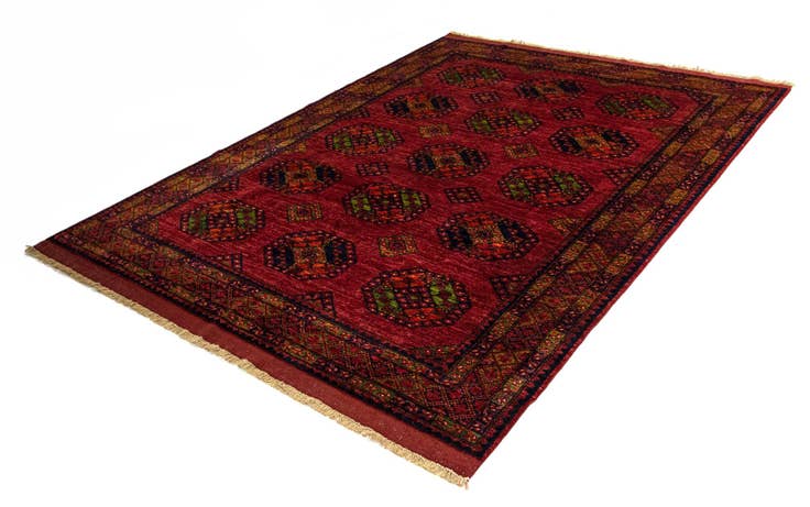 Detail image of 6' 8 x 9' 10 Ersari Afghan Wool Rug