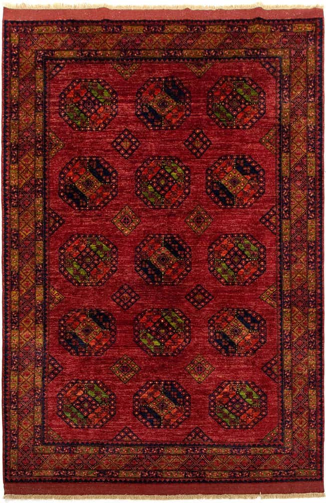 6' 8 x 9' 10 Ersari Afghan Wool Rug
