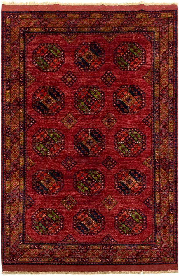 Detail image of 6' 8 x 9' 10 Ersari Afghan Wool Rug