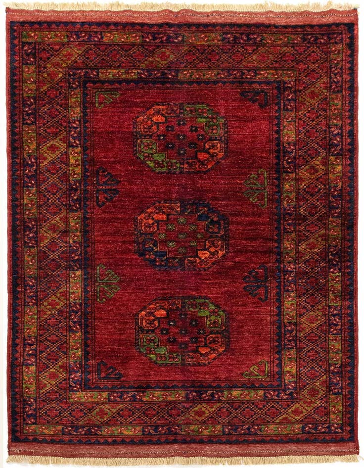 Detail image of 4' 1 x 6' Ersari Afghan Wool Rug