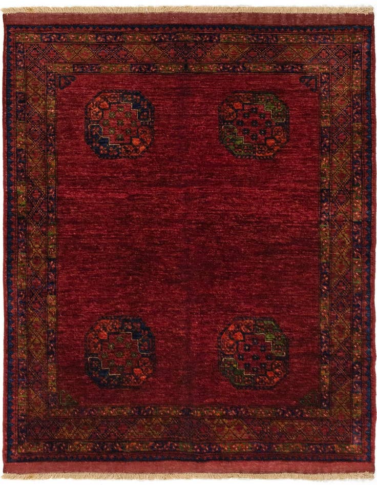 Detail image of 4' x 6' 4 Ersari Afghan Wool Rug