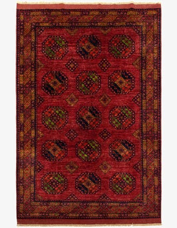6' 8 x 9' 10 Ersari Afghan Wool Rug