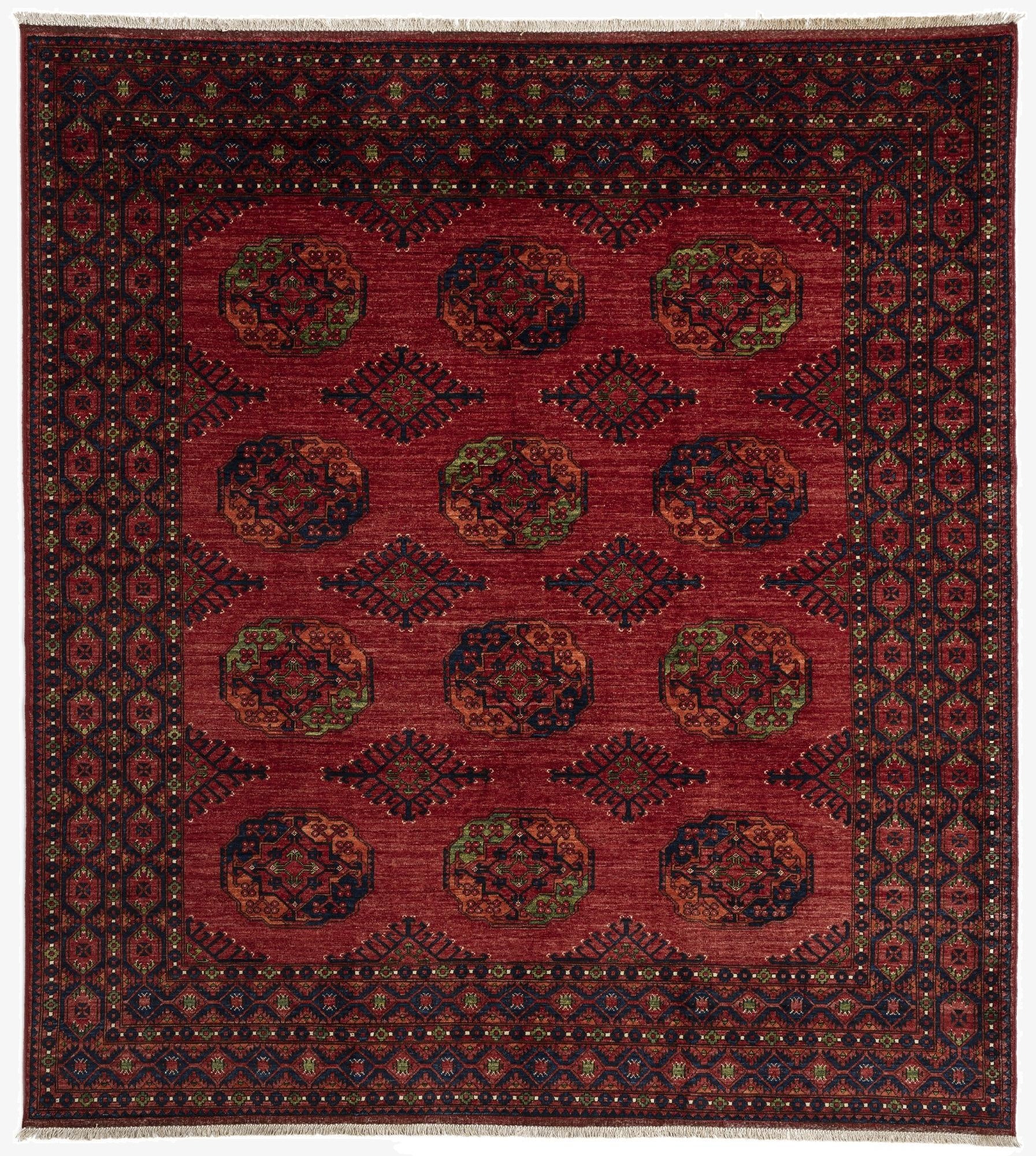 8' 8 x 9' 9 Ersari Afghan Wool Rug