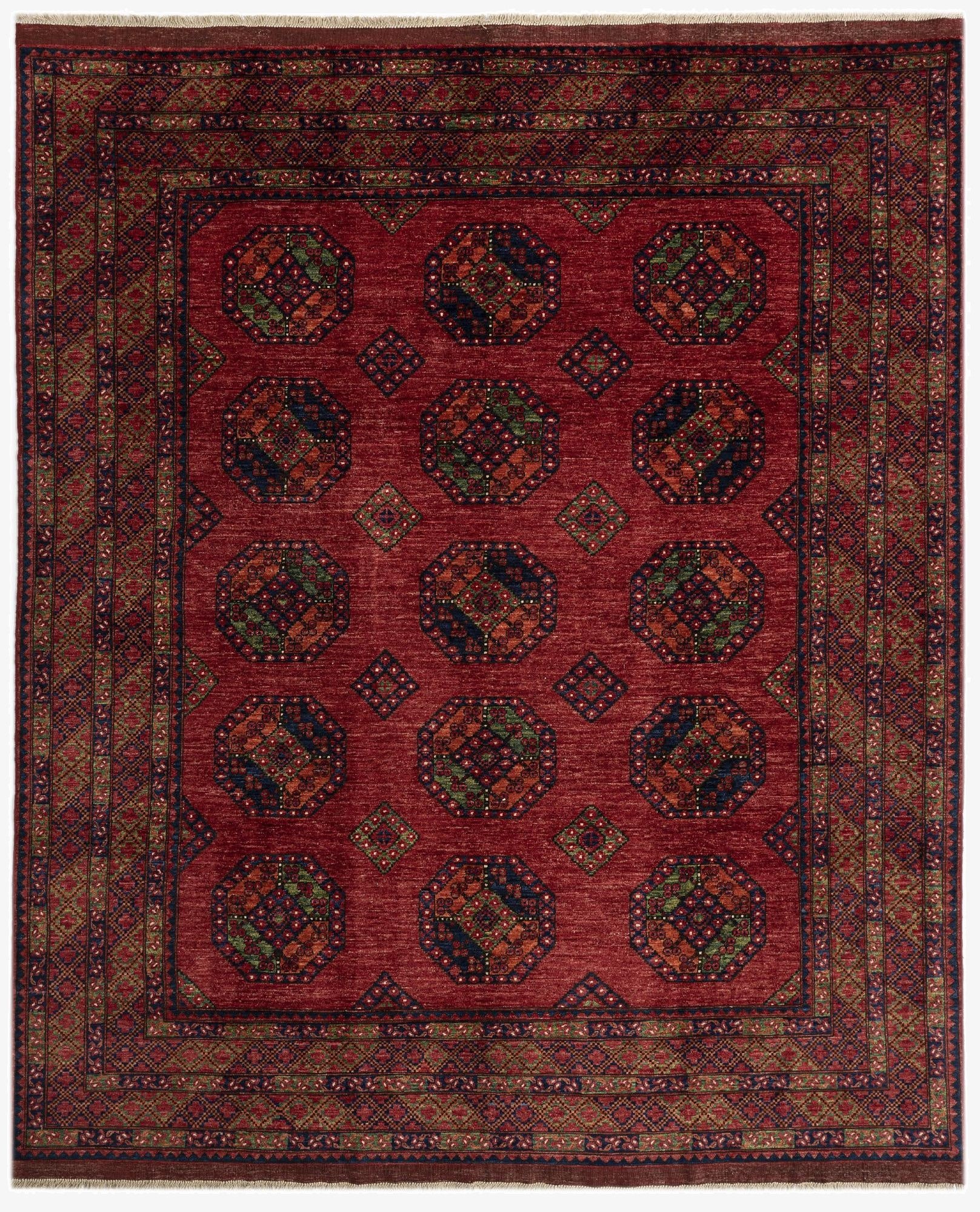 8' 5 x 10' Ersari Afghan Wool Rug