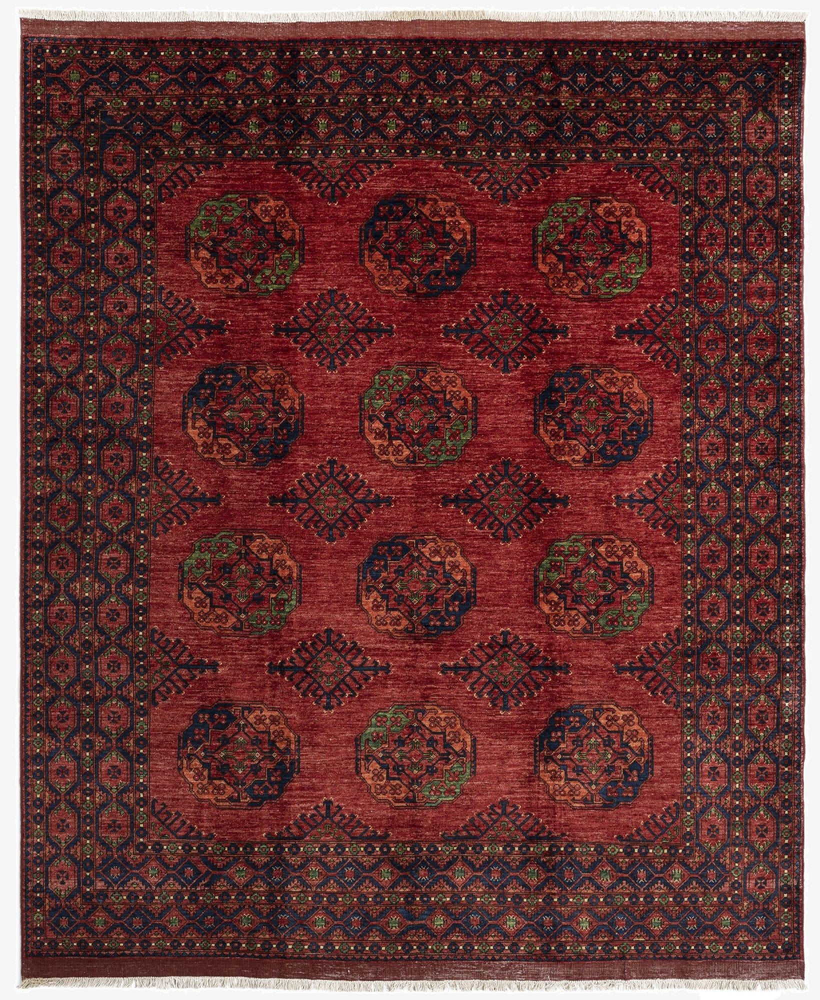 8' 5 x 9' 11 Ersari Afghan Wool Rug