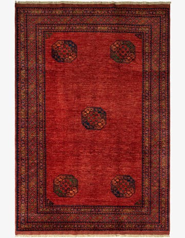 6' 8 x 9' 9 Ersari Afghan Wool Rug