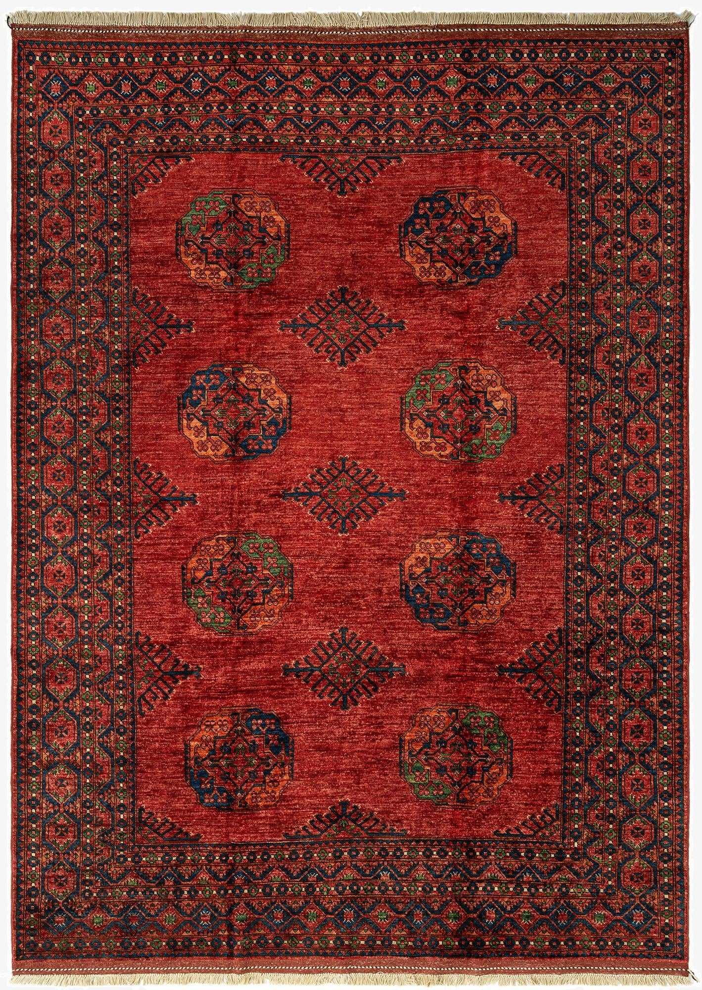6' 11 x 9' 5 Ersari Afghan Wool Rug