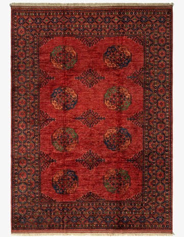 6' 11 x 9' 5 Ersari Afghan Wool Rug
