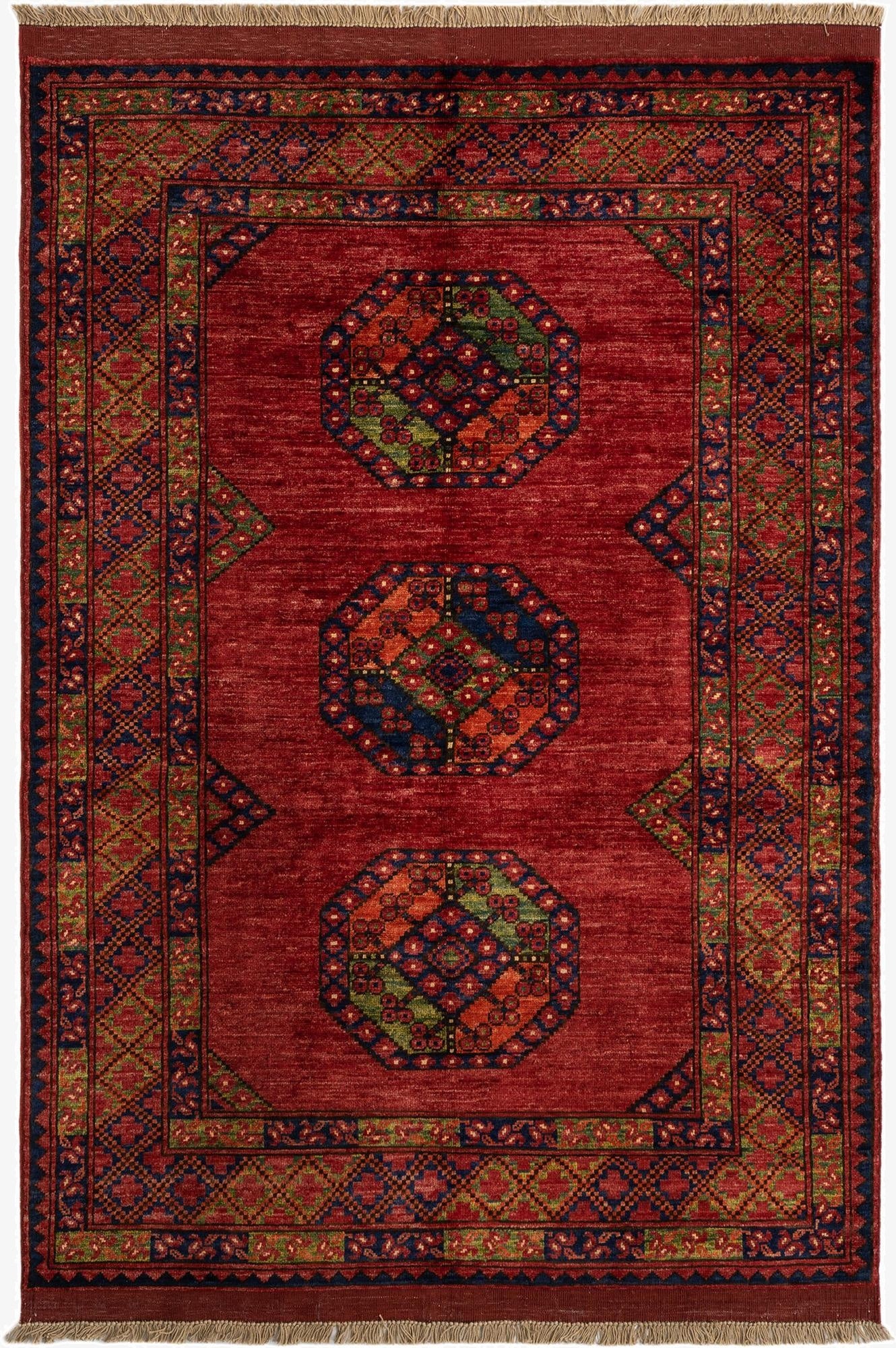 4' 2 x 6' Ersari Afghan Wool Rug