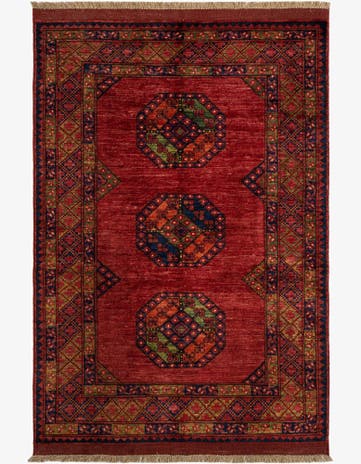 4' 2 x 6' Ersari Afghan Wool Rug
