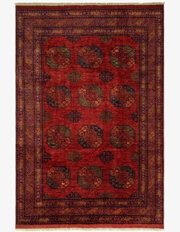 6' 9 x 9' 9 Ersari Afghan Wool Rug