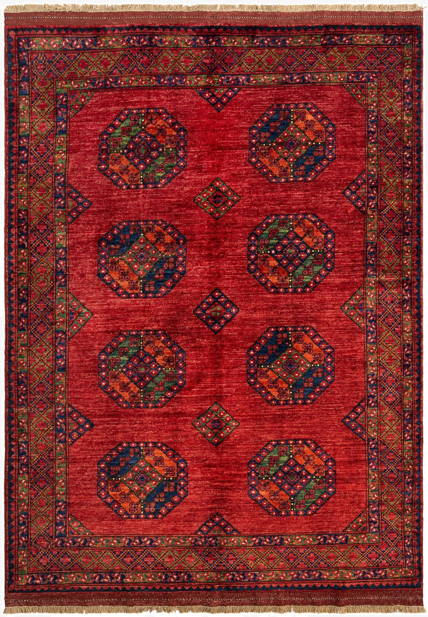5' 10 x 8' Ersari Afghan Wool Rug
