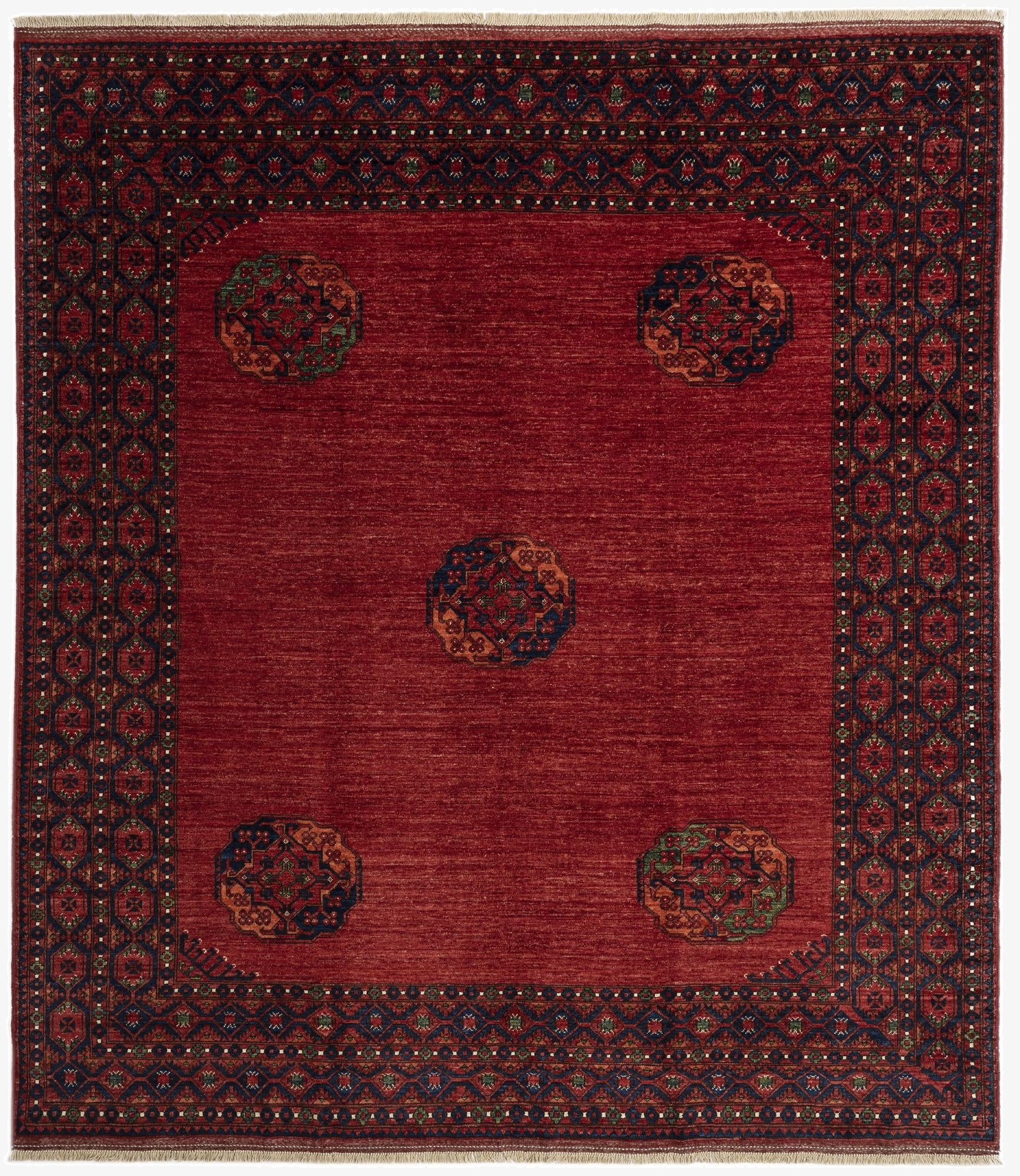8' 7 x 9' 9 Ersari Afghan Wool Rug