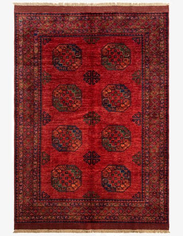 5' 9 x 7' 9 Ersari Afghan Wool Rug