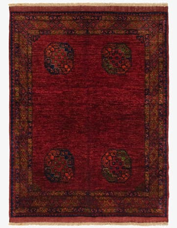 4' x 6' 4 Ersari Afghan Wool Rug