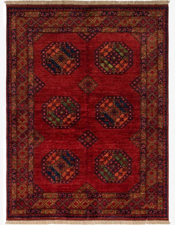 4' 11 x 6' 6 Ersari Afghan Wool Rug