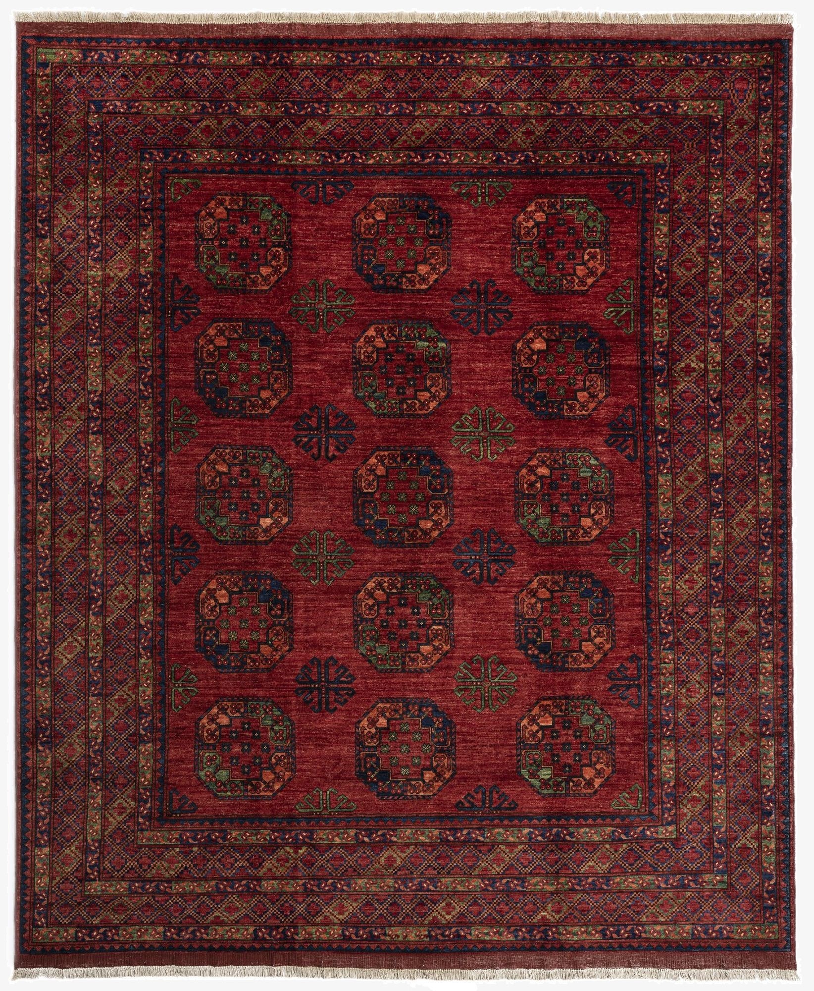 8' 4 x 9' 11 Ersari Afghan Wool Rug