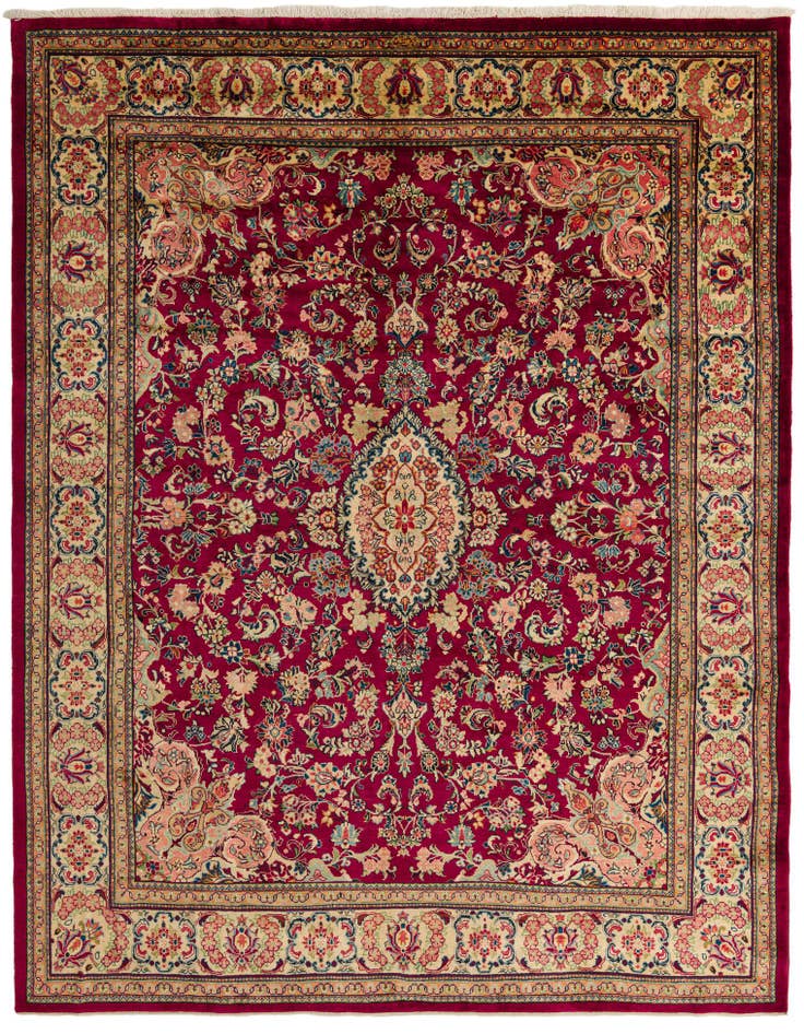Detail image of 9' 10 x 13' Hand Knotted Farahan Persian Wool Rug