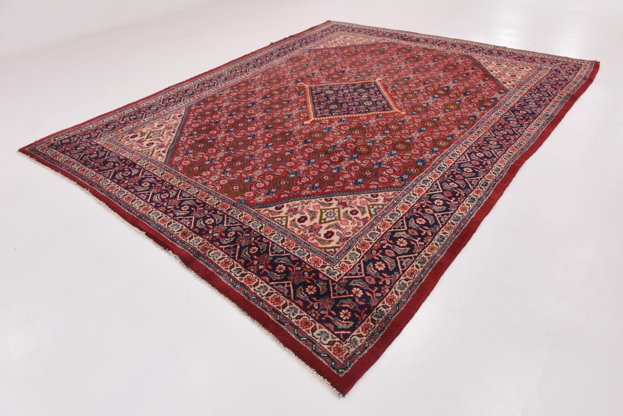 9' 8 x 13' Hand Knotted Farahan Persian Wool Rug