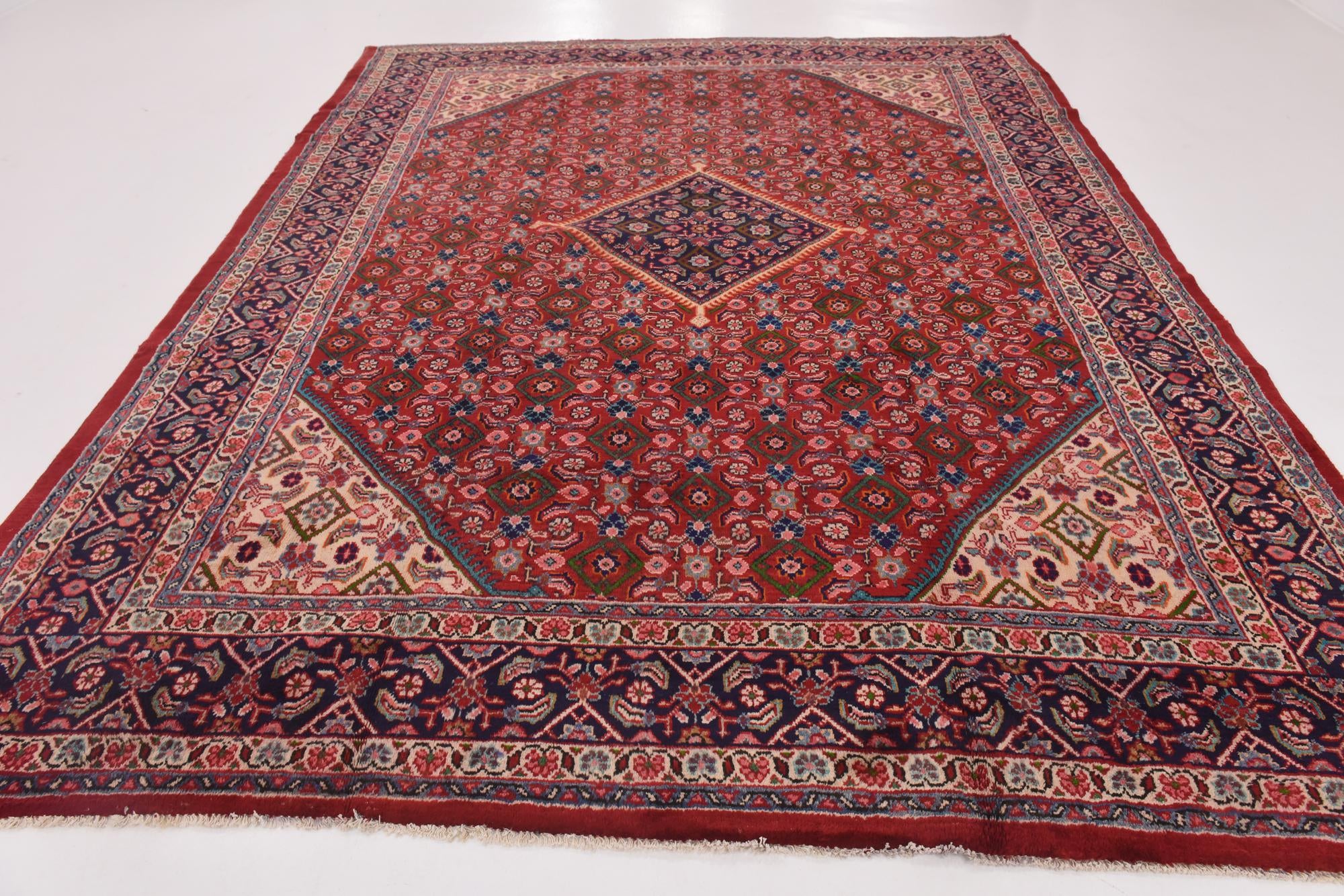 9' 8 x 13' Hand Knotted Farahan Persian Wool Rug